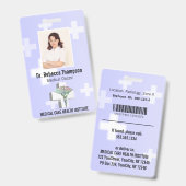 ホログラフィックメディカル3Dカドゥセウス白十字写真 バッジ (正面＆裏面)