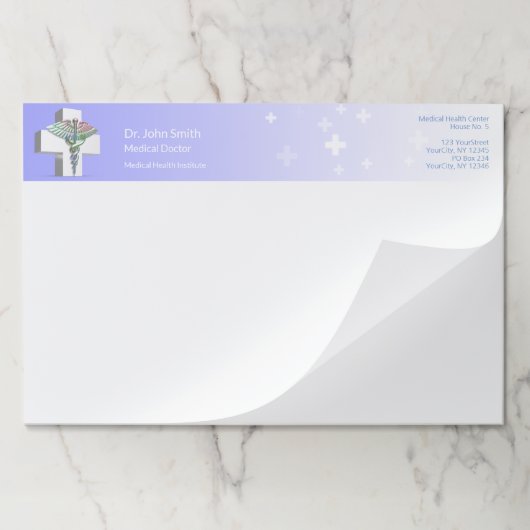 ホログラフィックメディカル3Dカドゥセウス白十字 ペーパーパッド (折り畳み)