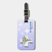 ホログラフィックメディカル3Dカドゥセウス白十字 ラゲッジタグ (正面縦)