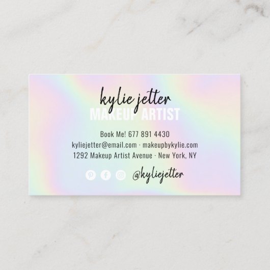 ホログラフィックメーカはっきりしたーアーティスト署名スクリプト 名刺 (裏面)