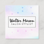 ホログラフィックモザイク幾何学模様 スクエア名刺 (正面)