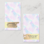 ホログラフィックモザイク幾何学模様 |メタリック金ゴールド 名刺 (正面/裏面)