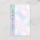 ホログラフィックモザイク幾何学模様 | 垂直文字 名刺 (裏面)