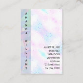 ホログラフィックモザイク幾何学模様 | 垂直文字 名刺 (正面)