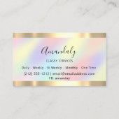 ホログラフィックモダン金ゴールドプロフェッショナルメイクアップ 名刺 (裏面)