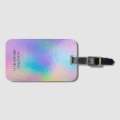 ホログラフィックモノグラムモダン虹彩降下トラベル ラゲッジタグ (正面横)