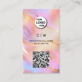 ホログラフィックモノグラム名QRコード 名刺 (正面)