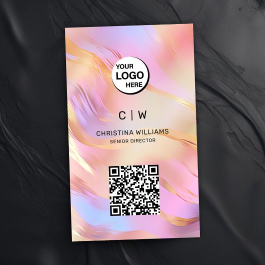 ホログラフィックモノグラム名QRコード 名刺