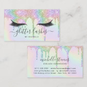 ホログラフィックユニコーンのグリッタードリップスメイクアップ 名刺 (正面/裏面)