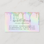 ホログラフィックユニコーンのグリッタードリップスメイクアップ 名刺 (裏面)