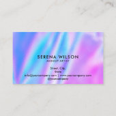 ホログラフィックユニコーンキラキラしたホロのメイクアップ 名刺 (裏面)