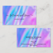 ホログラフィックユニコーンキラキラしたホロのメイクアップ 名刺 (正面/裏面)