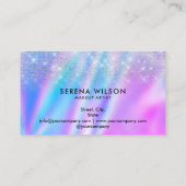 ホログラフィックユニコーンキラキラしたホロのメイクアップ 名刺 (裏面)