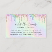 ホログラフィックユニコーングリッターがメイクアップの点滅 名刺 (裏面)