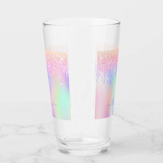 ホログラフィックユニコーングリッターは虹の名前を乾かす タンブラーグラス (右)