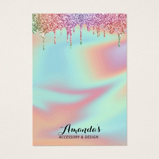 ホログラフィックユニコーングリッタードリップスイヤリングディスプレイ (正面)