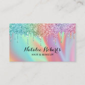 ホログラフィックユニコーングリッタードリップ美しいサロン 名刺 (正面)