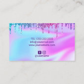 ホログラフィックユニコーングリッタードリップ美しいサロン 名刺 (裏面)