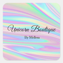 ホログラフィックユニコーンステッカー スクエアシール