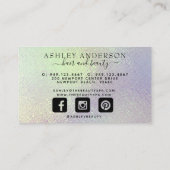 ホログラフィックユニコーンメイクアップヘア爪、 ネイルグラム 名刺 (裏面)