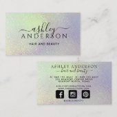 ホログラフィックユニコーンメイクアップヘア爪、 ネイルグラム 名刺 (正面/裏面)