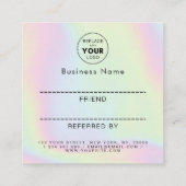 ホログラフィックユニコーンレインボーアドロゴ&ブランド名 紹介カード (裏面)