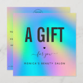 ホログラフィックユニコーンレインボーモダンハートサロンスパ (正面/裏面)