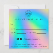 ホログラフィックユニコーンレインボーモダンハートサロンスパ (裏面)