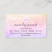 ホログラフィックユニコーンレインボー紙吹雪ブティックバス 名刺 (裏面)