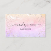 ホログラフィックユニコーンレインボー紙吹雪ブティックバス 名刺 (正面)