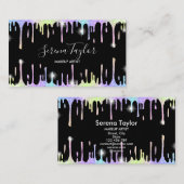 ホログラフィックユニコーン化粧まぶしグリッター乾燥 名刺 (正面/裏面)