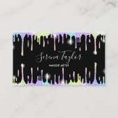 ホログラフィックユニコーン化粧まぶしグリッター乾燥 名刺 (正面)