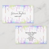 ホログラフィックユニコーン化粧まぶしグリッター乾燥 名刺 (正面/裏面)