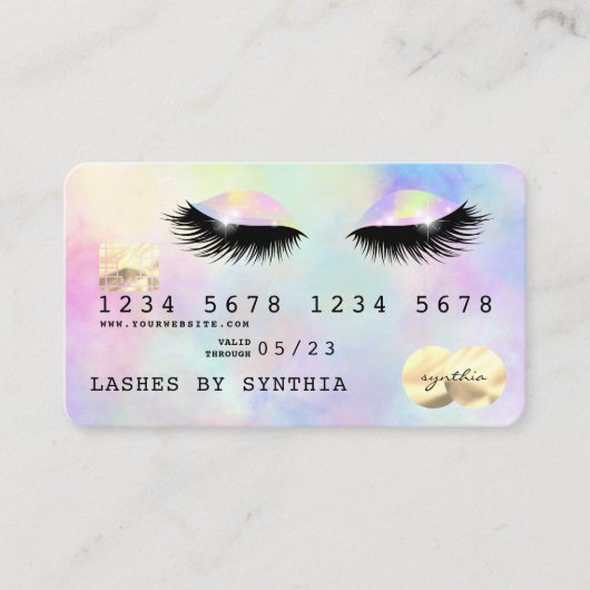 ホログラフィックユニコーン水の色まぶし目メイク 名刺 (正面)