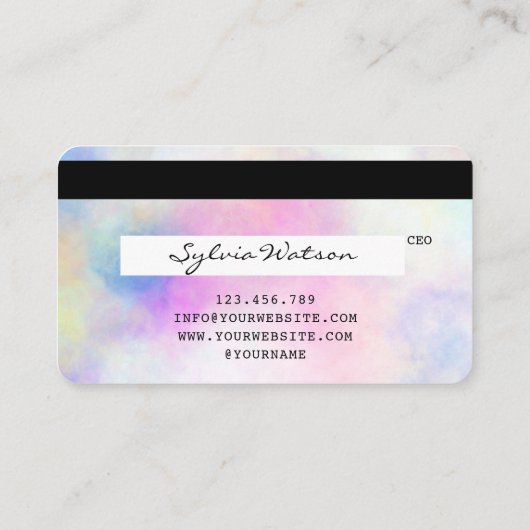 ホログラフィックユニコーン水の色まぶし目メイク 名刺 (裏面)
