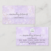 ホログラフィックユニコーン紙吹雪ブティックパープルブシ 名刺 (正面/裏面)