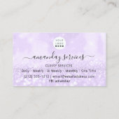 ホログラフィックユニコーン紙吹雪ブティックパープルブシ 名刺 (裏面)