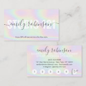 ホログラフィックユニコーン虹の文字のパンチサークル ロイヤリティカード (正面/裏面)