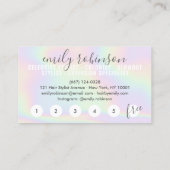 ホログラフィックユニコーン虹の文字のパンチサークル ロイヤリティカード (裏面)