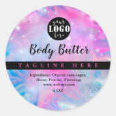 ホログラフィックユニコーン虹 ラウンドシール (正面)