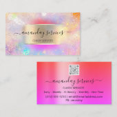 ホログラフィックユニコーン金ゴールド紙吹雪ブティックショップQR 名刺 (正面/裏面)