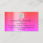 ホログラフィックユニコーン金ゴールド紙吹雪ブティックショップQR 名刺 (裏面)