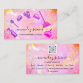 ホログラフィックユニコーンQRロゴホームメイドクリーニング 名刺 (正面/裏面)