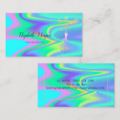 ホログラフィックヨガインストラクター、ツリーウィメンシルエット 名刺 (正面/裏面)