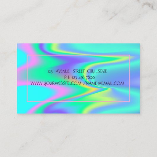 ホログラフィックヨガインストラクター、ツリーウィメンシルエット 名刺 (裏面)