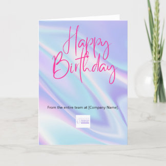 ホログラフィックライトパープルカンパニー誕生日のご希望 カード