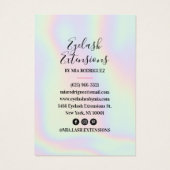 ホログラフィックラッシュクライアントのまつ毛の拡張子を記録 (裏面)