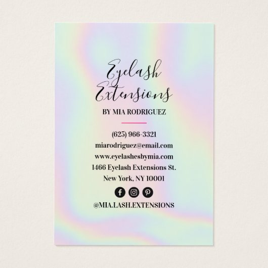 ホログラフィックラッシュクライアントのまつ毛の拡張子を記録 (裏面)