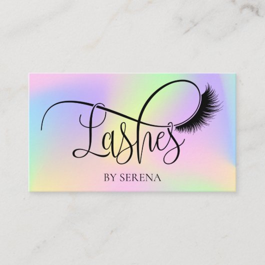ホログラフィックラッシュ美しいメイクアップアーティストHolo Foil 名刺 (正面)
