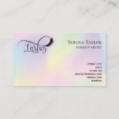 ホログラフィックラッシュ美しいメイクアップアーティストHolo Foil 名刺 (裏面)